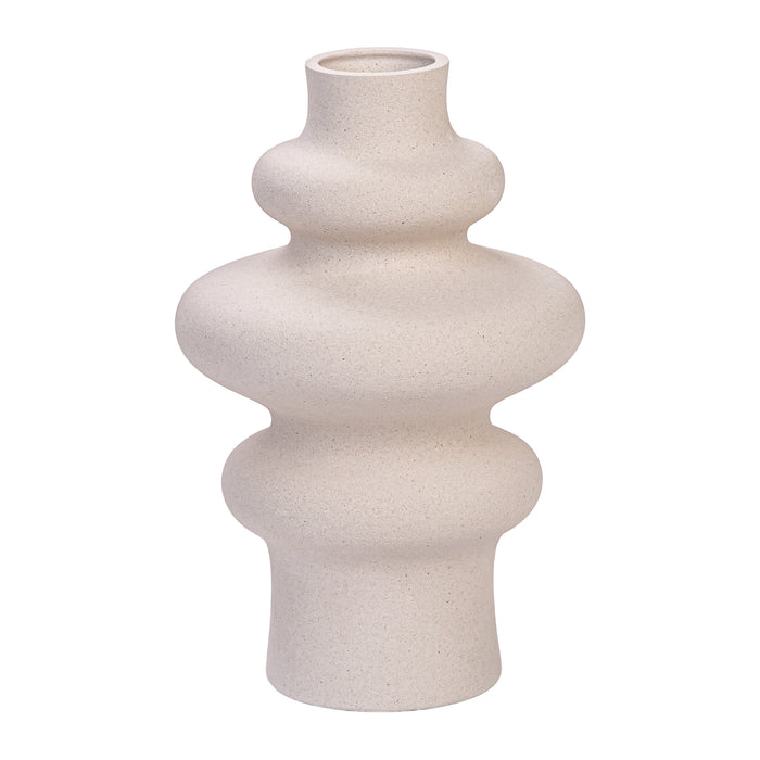 QUVIO Vaas - Keramisch - 21 cm - Beige