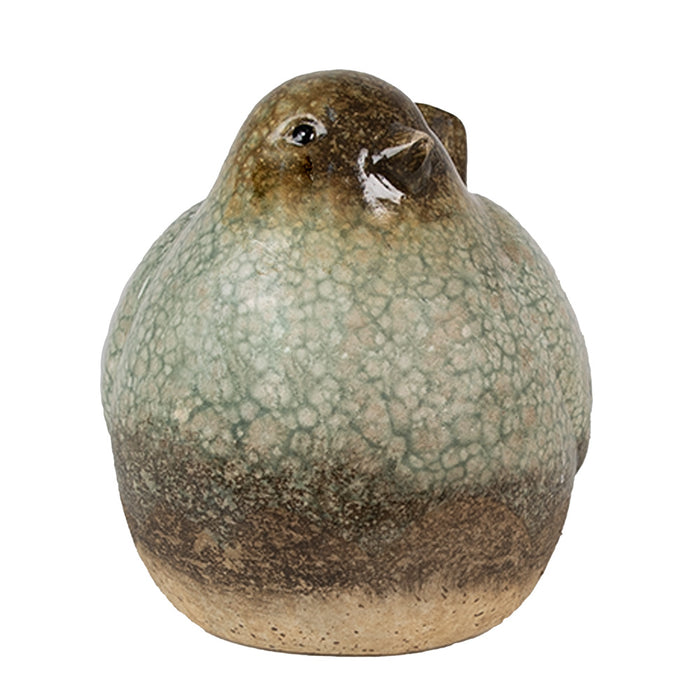 Clayre & Eef Beeld Vogel 14 cm Groen Bruin Keramiek