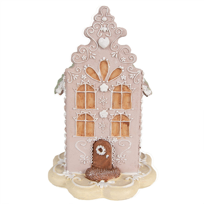Clayre & Eef Gingerbread house 20 cm Roze Polyresin