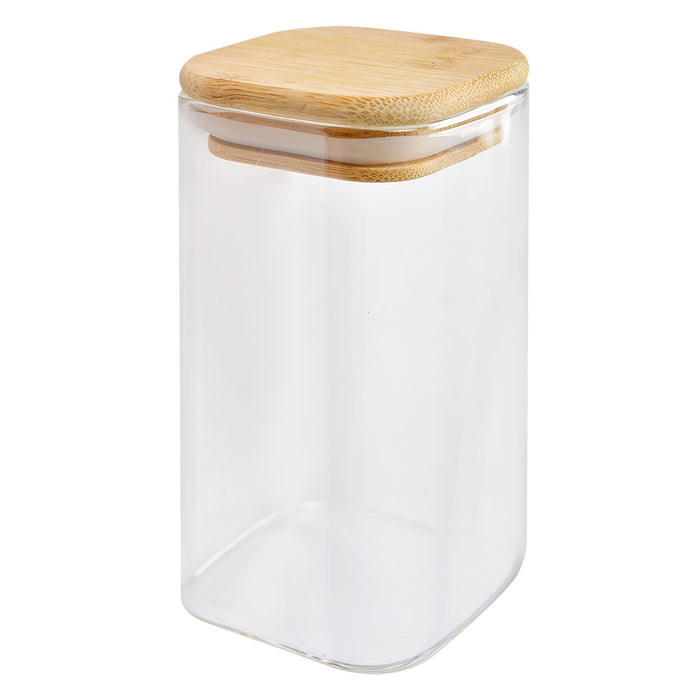 Clayre & Eef Voorraadpot  6x6x12 cm Transparant Glas Voorraadbus