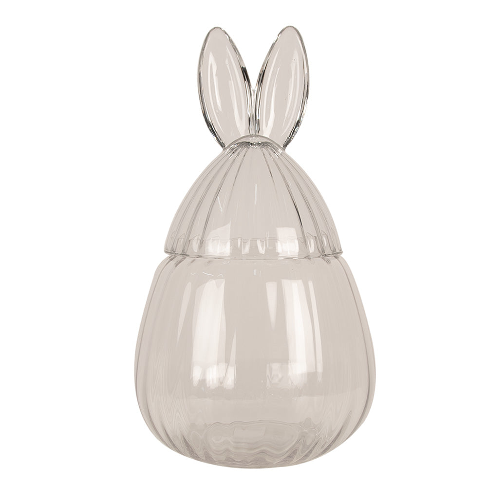 Clayre & Eef Glazen potje Ø 20x34 cm Transparant Glas Konijn