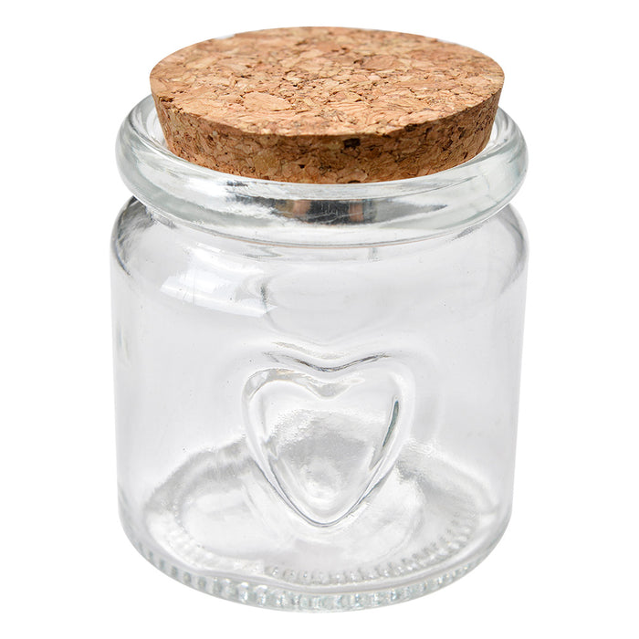 Clayre & Eef Voorraadpot  Ø 6x7 cm Transparant Glas Voorraadbus