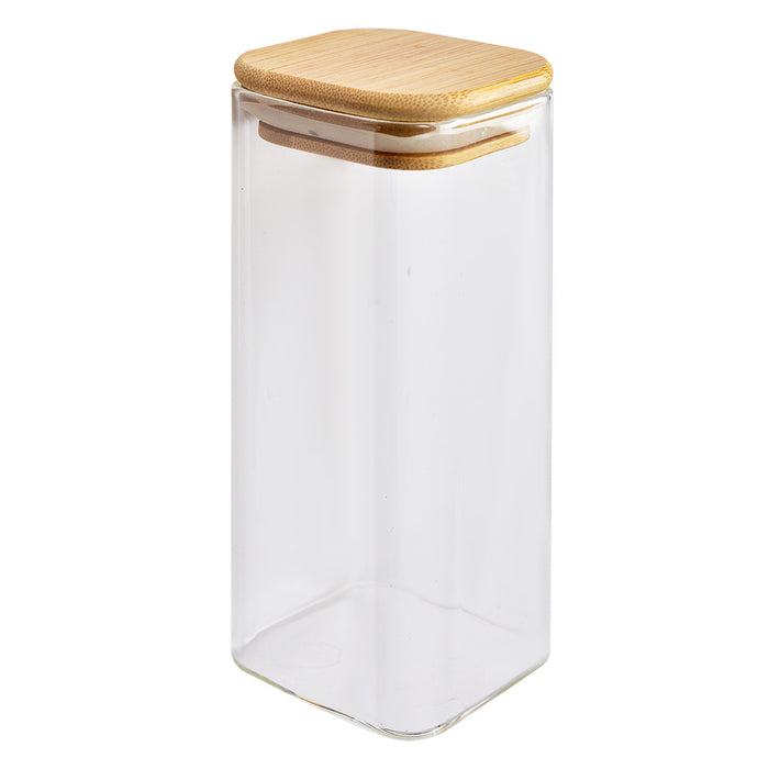 Clayre & Eef Voorraadpot  6x6x15 cm Transparant Glas Voorraadbus
