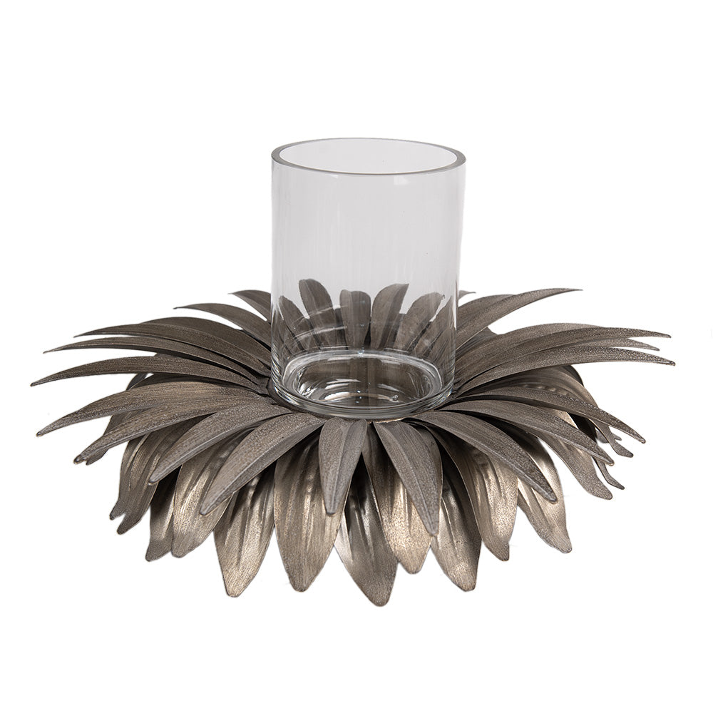 Clayre & Eef Waxinelichthouder Bloem Ø 41x20 cm Goudkleurig IJzer