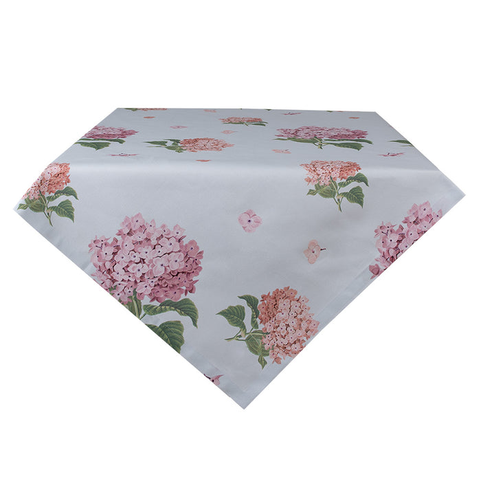 Clayre & Eef Tafelkleed 150x150 cm Blauw Roze Katoen Hortensia