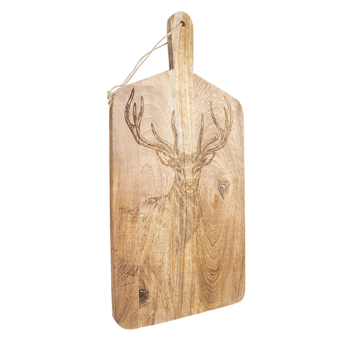 Clayre & Eef Decoratie snijplank  25x50x2 cm Bruin Hout Rendier