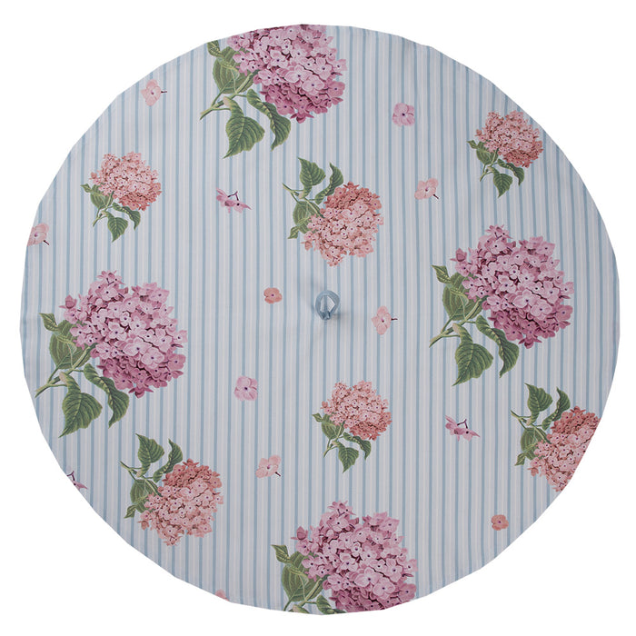 Clayre & Eef Theedoek Ø 80 cm Blauw Roze Katoen Hortensia