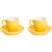 Palmer Koffiekop en schotel Colors 14 cl 12 cm Geel 2 stuk(s)