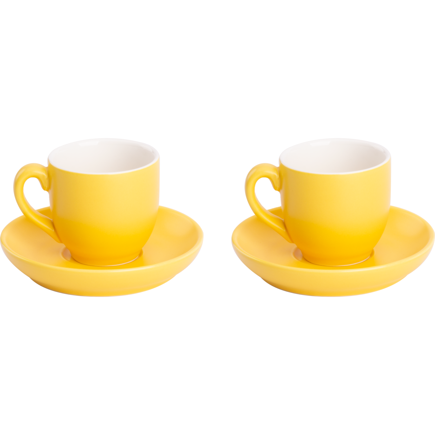 Palmer Koffiekop en schotel Colors 14 cl 12 cm Geel 2 stuk(s)