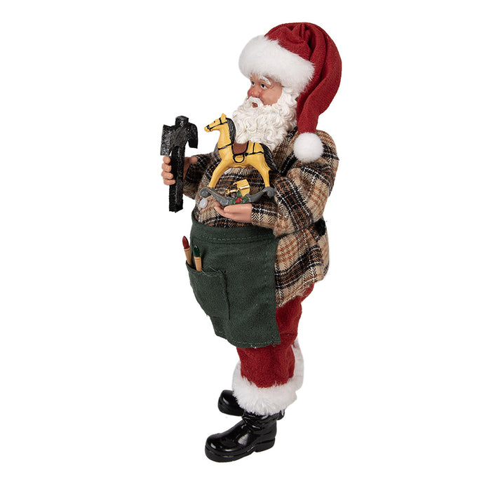 Clayre & Eef Beeld Kerstman 28 cm Groen Kunststof