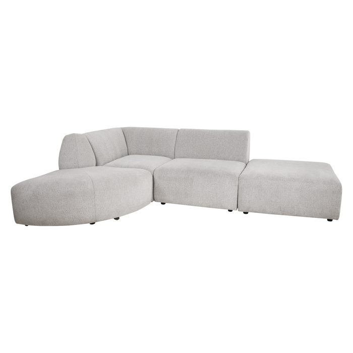 HKliving Jax Bank Element - Hocker - Geweven Stof - Naturel Melange