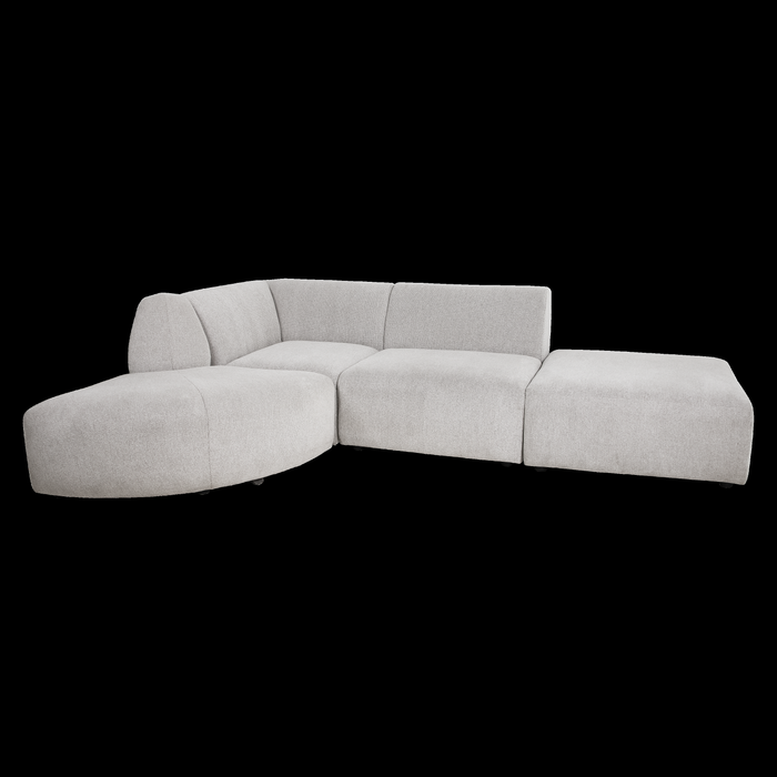 HKliving Jax Bank Element - Hocker - Geweven Stof - Naturel Melange