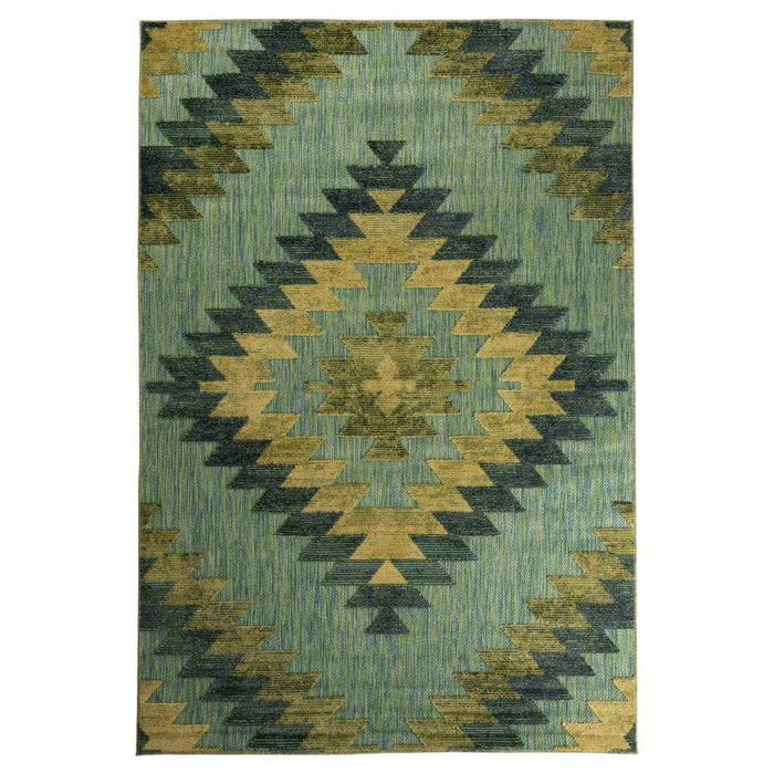 Boho&me Buitenkleed ruit aztek - Verano blauw|groen - 200x300 cm
