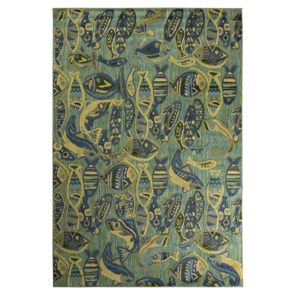 Boho&me Buitenkleed visjes - Verano blauw|groen - 160x240 cm