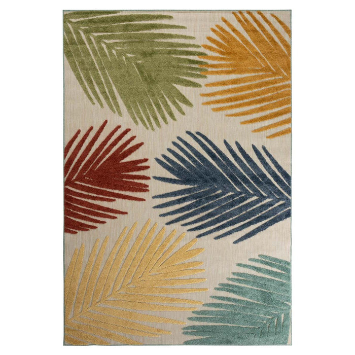 Boho&me Buitenkleed palmbladeren - Verano beige|multi - 80x150 cm