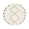 Boho&me Rond hoogpolig vloerkleed berber Artisan - wit|grijs - 200 cm