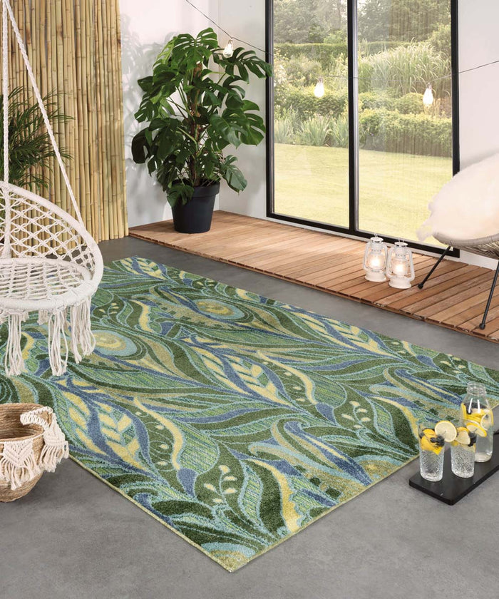 Boho&me Buitenkleed zeegras - Verano blauw|groen - 80x150 cm