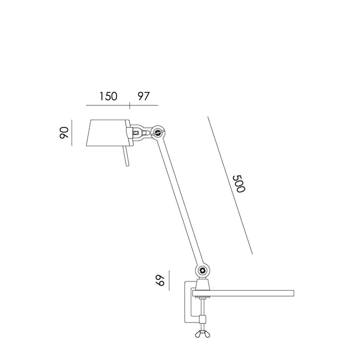 Bolt 1 Arm klemlamp small Daybreak Rose