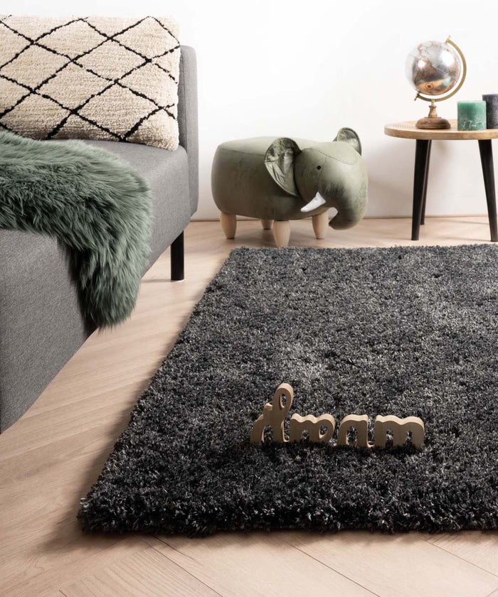 Tapeso Hoogpolig vloerkleed - Cozy Shaggy - antraciet - 280x380 cm