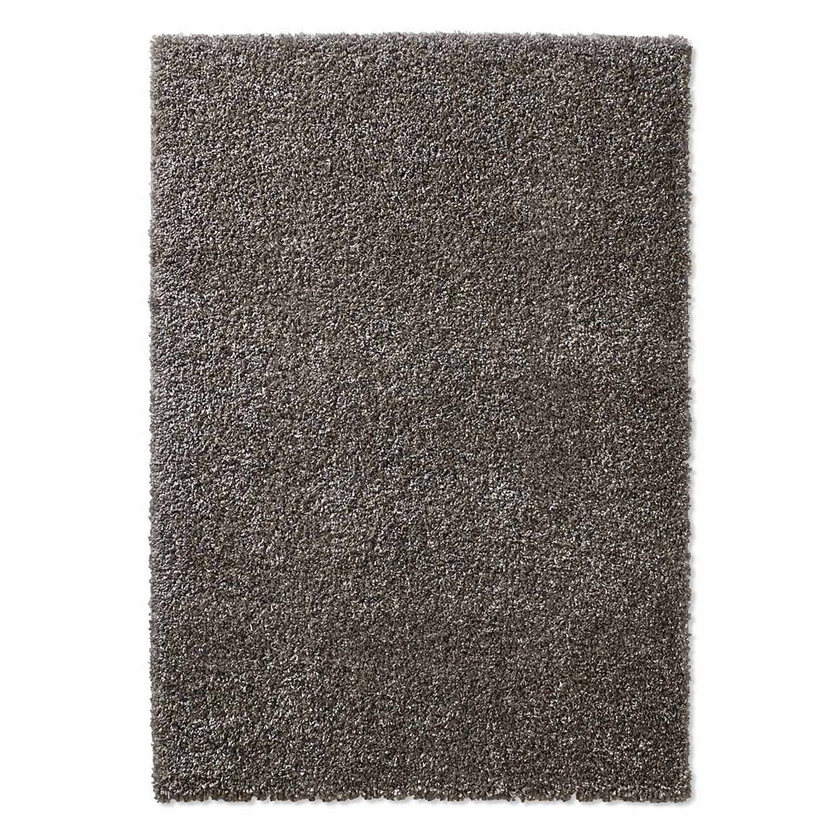 Tapeso Hoogpolige loper effen Classic - donkergrijs - 90x300 cm