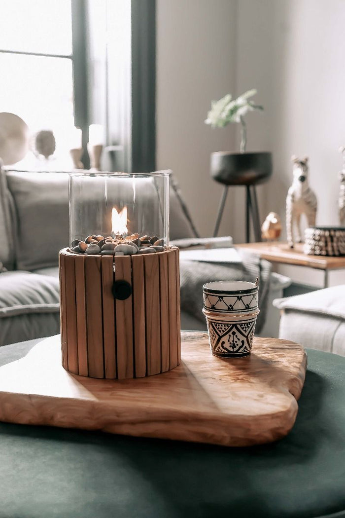 Cosiscoop Timber teak - gaslantaarn met gaspatroon