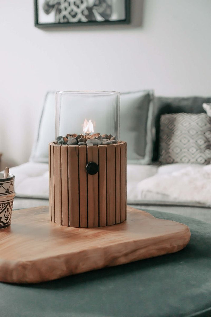 Cosiscoop Timber teak - gaslantaarn met gaspatroon