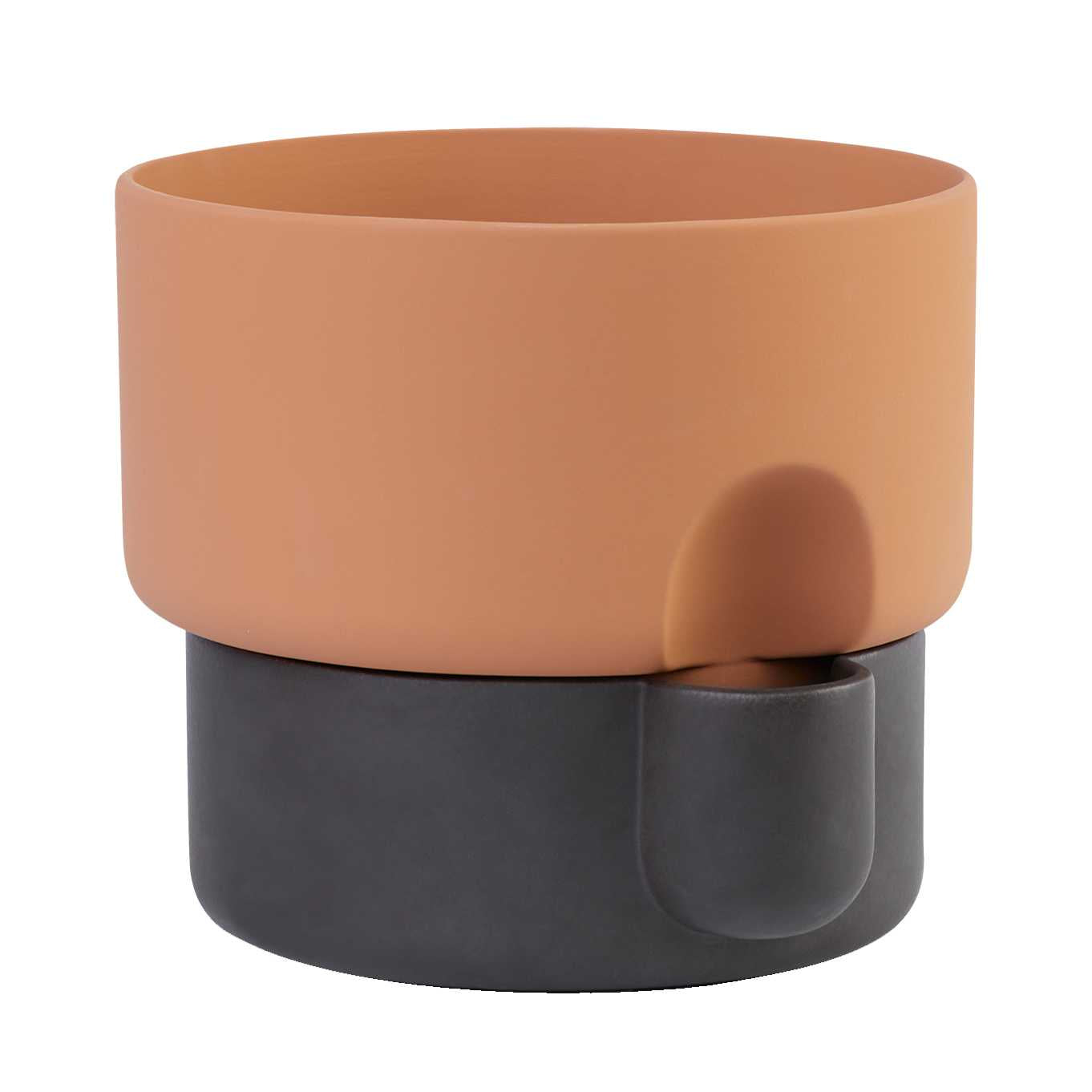 Oasis plantenbak medium Ø20.5 donkerbruin|terracotta