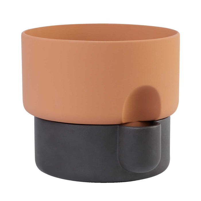 Oasis plantenbak medium Ø20.5 donkerbruin|terracotta