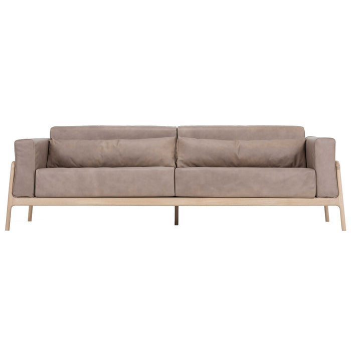 Fawn sofa 3+ whitewash Dakar Leather Stone