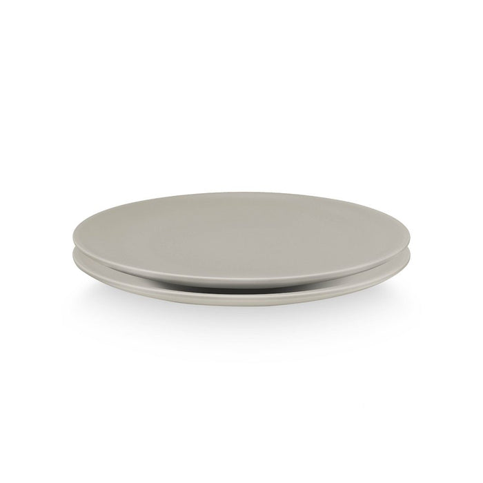 vtwonen Dinerborden - Set van 2 - Porselein - Mat Grijs - Ø25.5cm