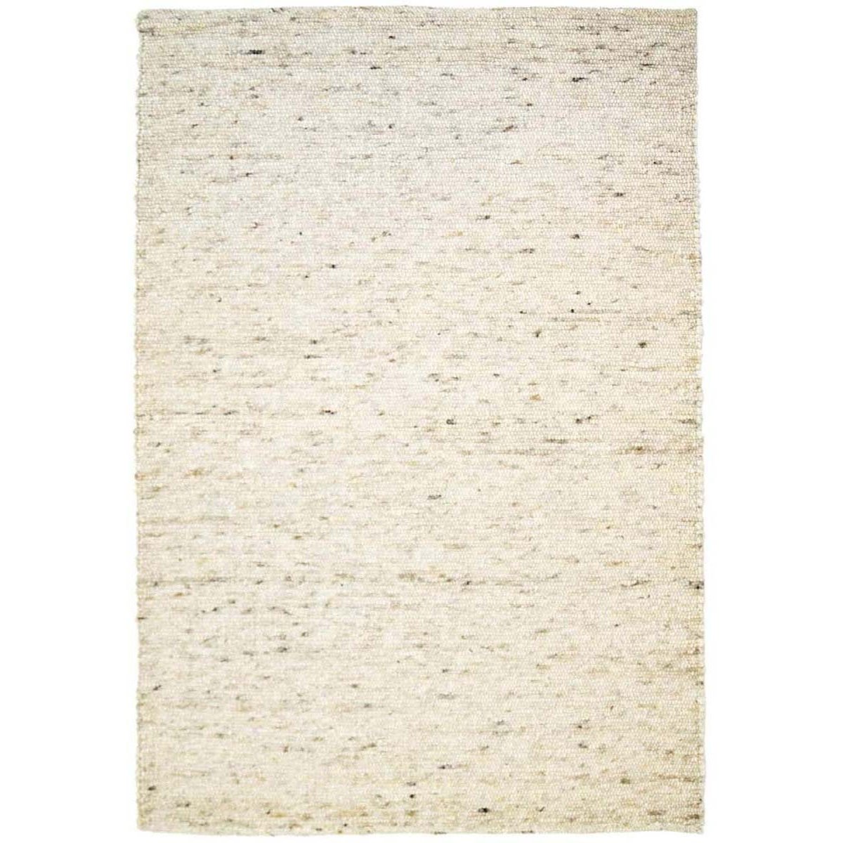 Tapeso Wollen vloerkleed handweef Ylva - beige - 130x190 cm