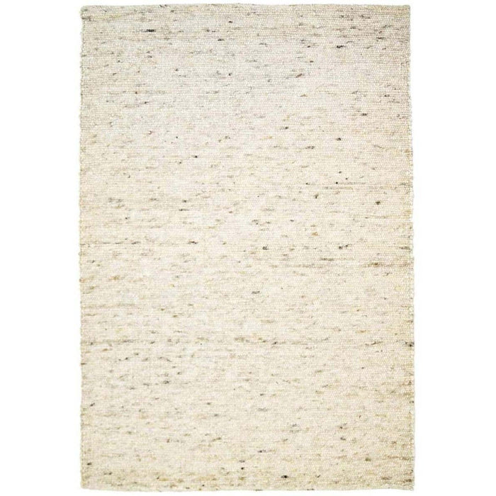 Tapeso Wollen vloerkleed handweef Ylva - beige - 130x190 cm