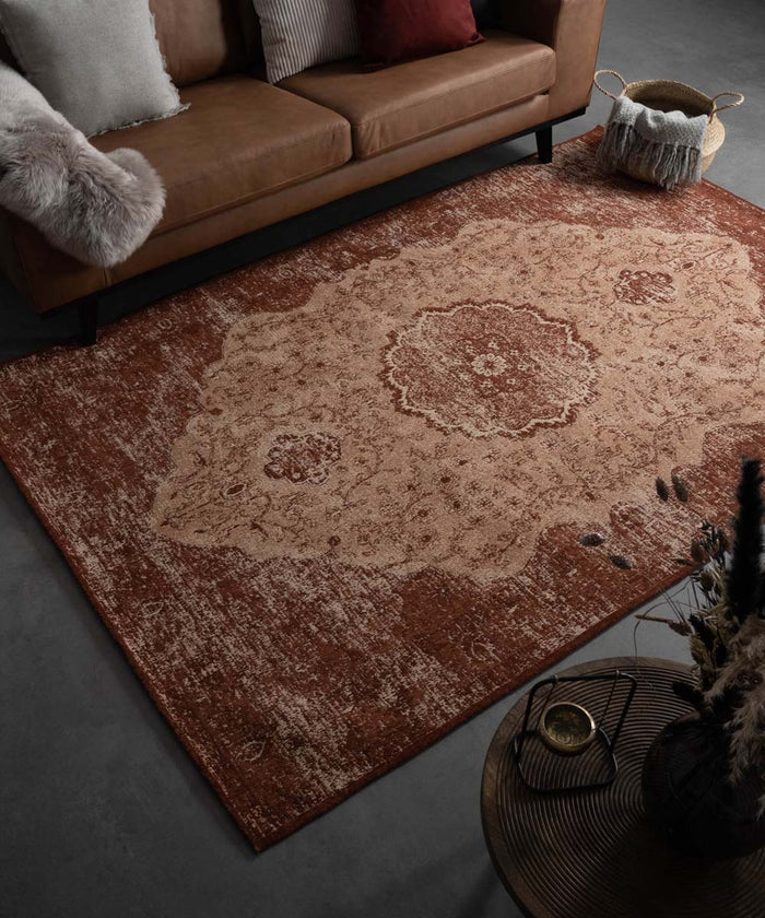 Heritaged Vintage vloerkleed Village - roestbruin - 200x290 cm