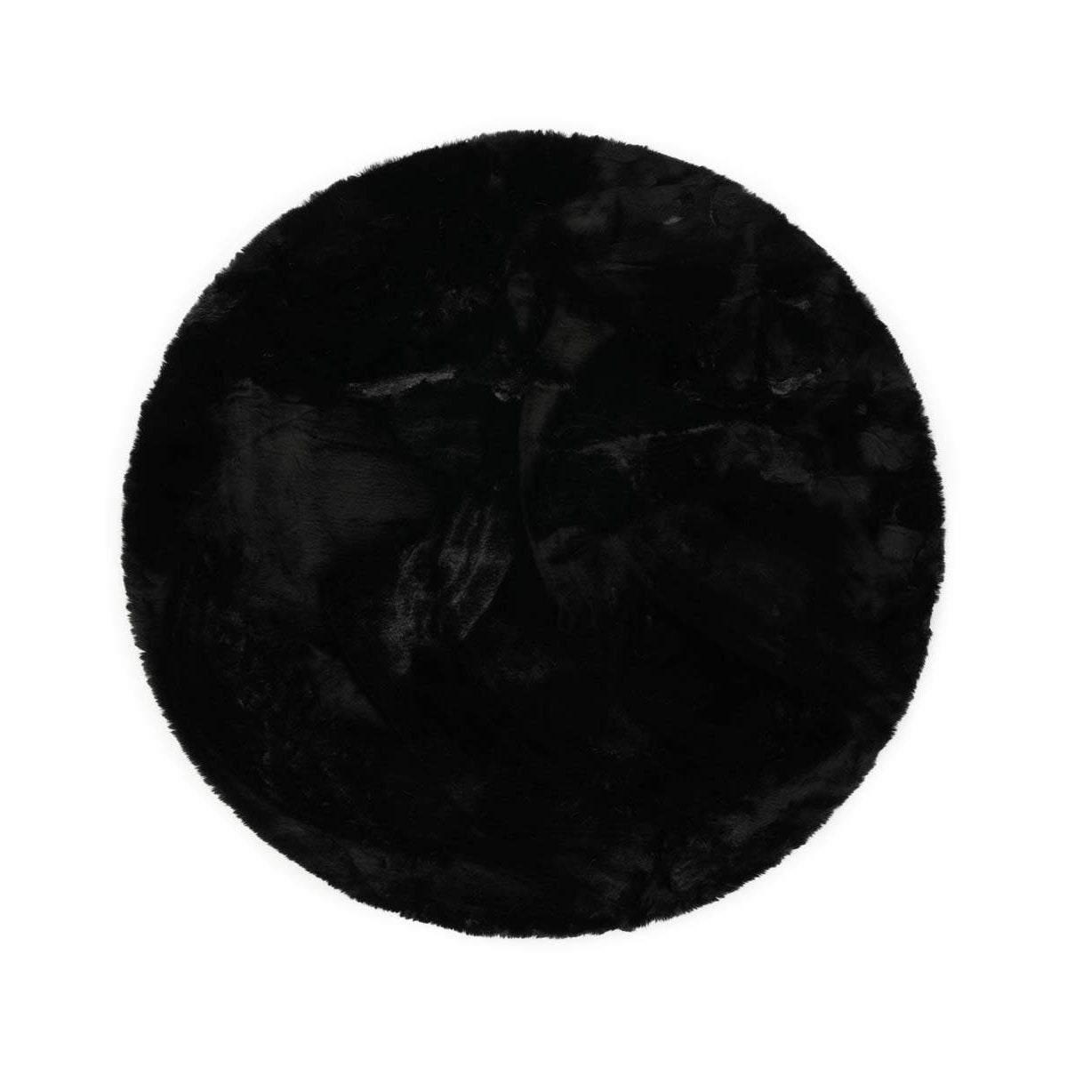 Tapeso Rond hoogpolig vloerkleed - Comfy plus - zwart - 100 cm