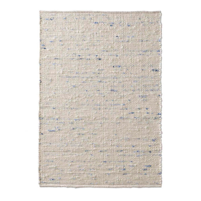 Tapeso Wollen vloerkleed handweef Oslo - crème|blauw - 200x240 cm