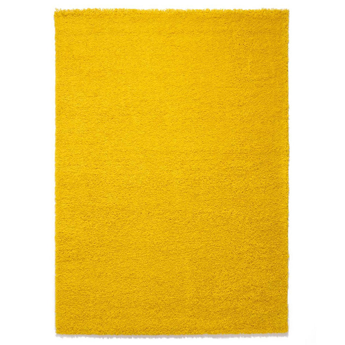 Tapeso Hoogpolig vloerkleed shaggy Trend effen - geel - 140x200 cm
