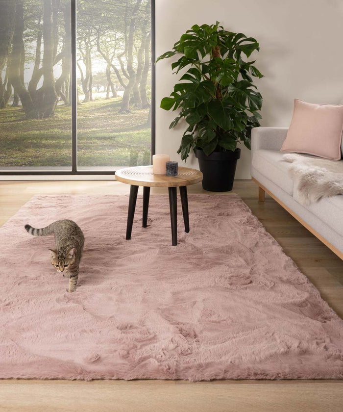 Tapeso Zacht hoogpolig vloerkleed - Comfy plus - roze - 160x230 cm