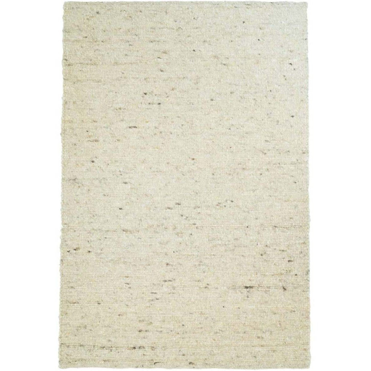 Tapeso Wollen vloerkleed handweef Veve - beige|crème - 130x190 cm