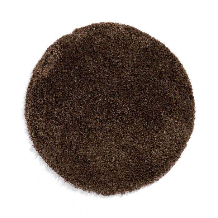 Tapeso Rond hoogpolig vloerkleed - Cozy Shaggy - bruin - 200 cm
