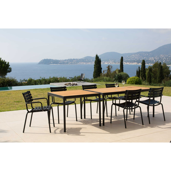 Four tuintafel 160x90 bamboe, zwart onderstel