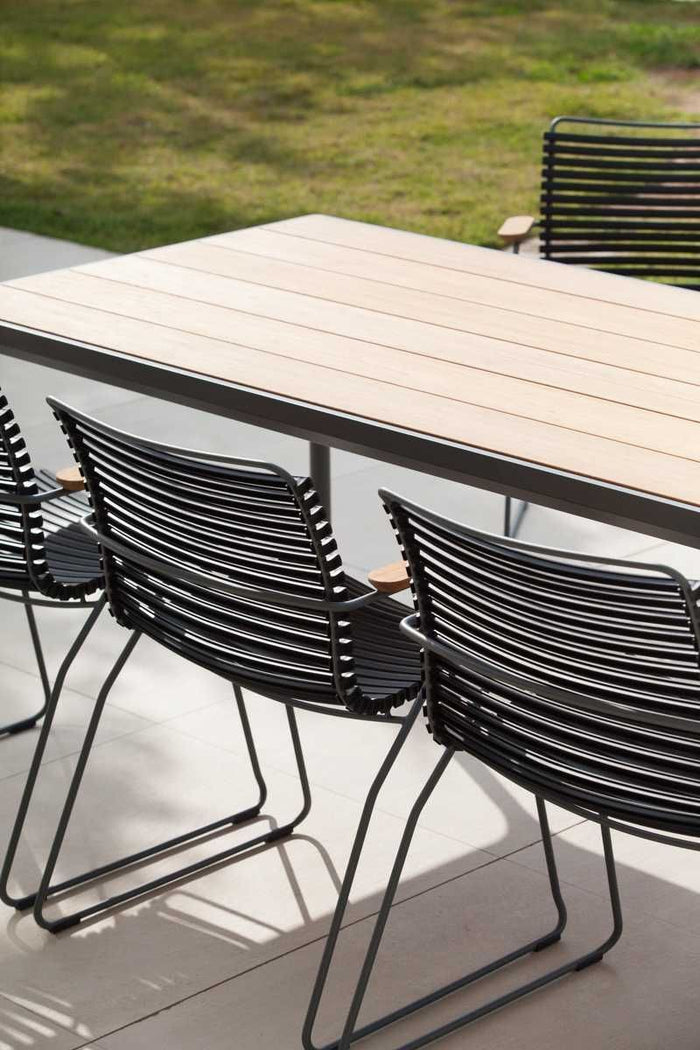 Four tuintafel 160x90 bamboe, donkergrijs onderstel