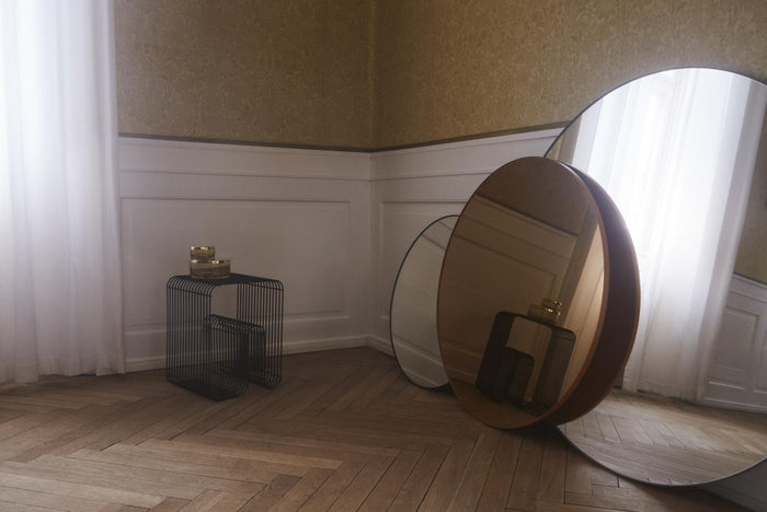 Circum spiegel Ø70 transparant|zwart