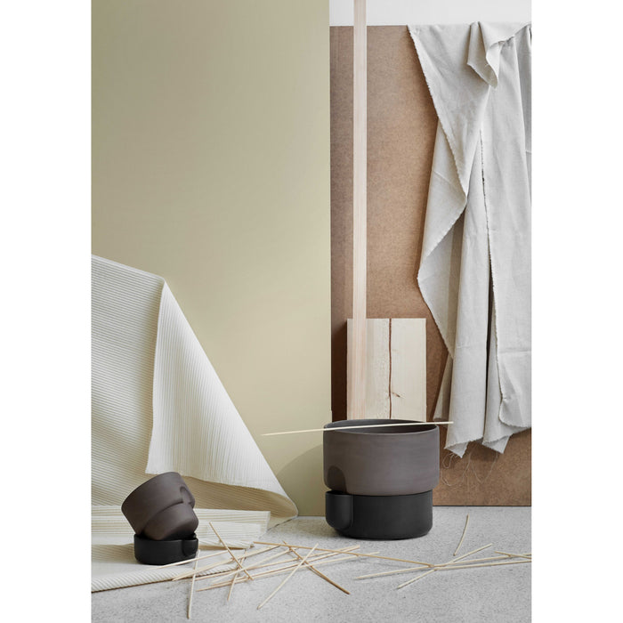 Oasis plantenbak medium Ø20.5 zwart|bruin