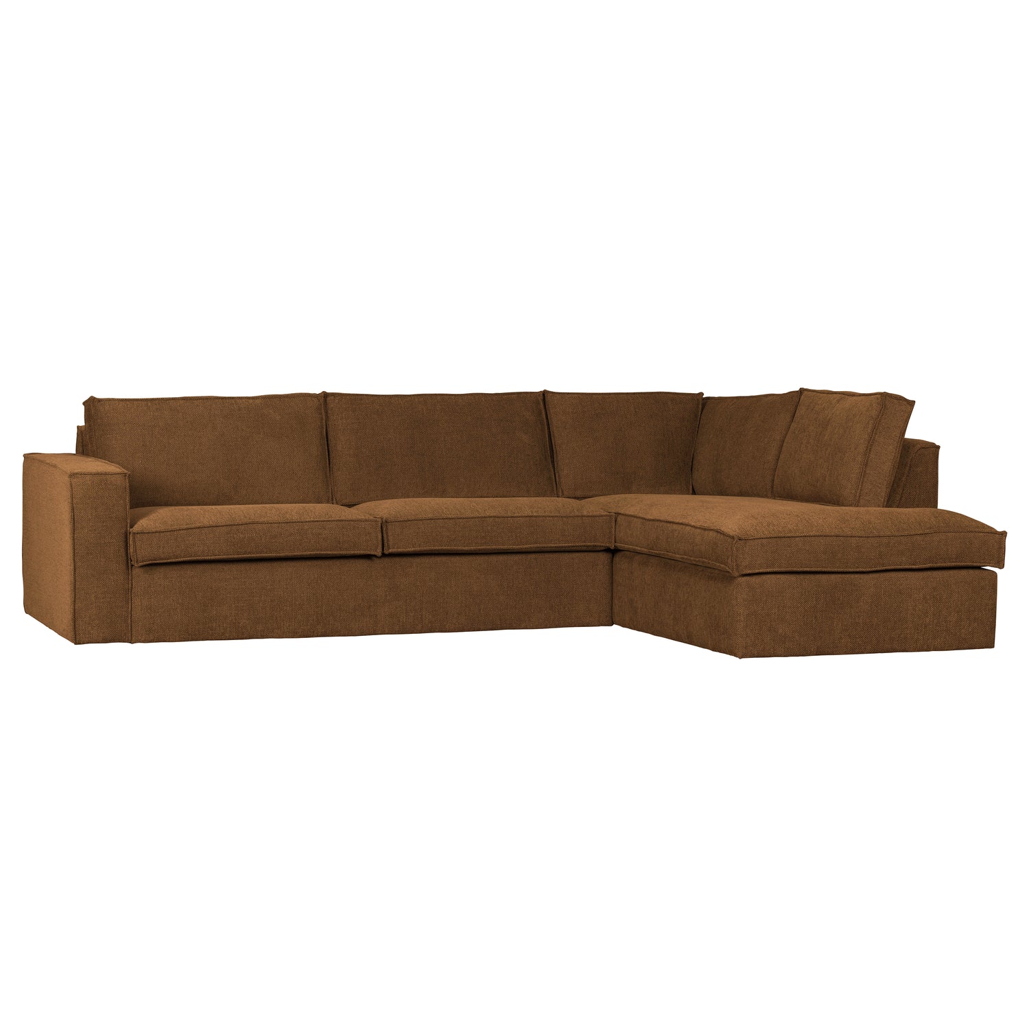 WOOOD Freddie Hoekbank Rechts - Melange Stof - Brons - 90x283x197