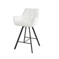 Giga Meubel - Barstoel - Draaibaar - Wit Bouclé - Raster - Set van 2