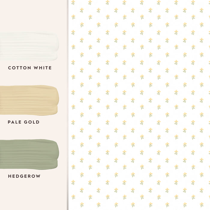 Laura Ashley Wood Violet Behang - Bloemen - 10mx52cm - Geel