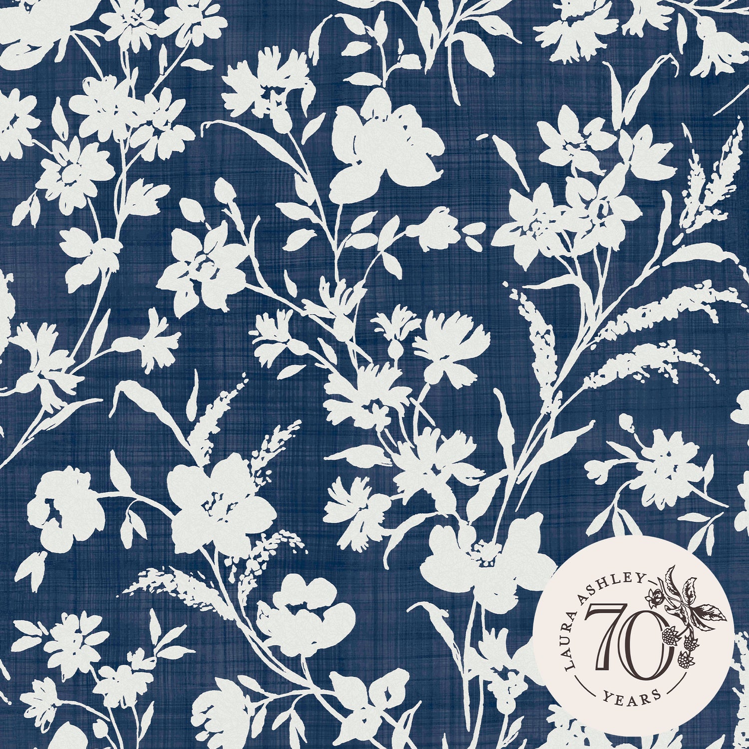 Laura Ashley Rye Behang - Bloemen - 10mx52cm - Blauw