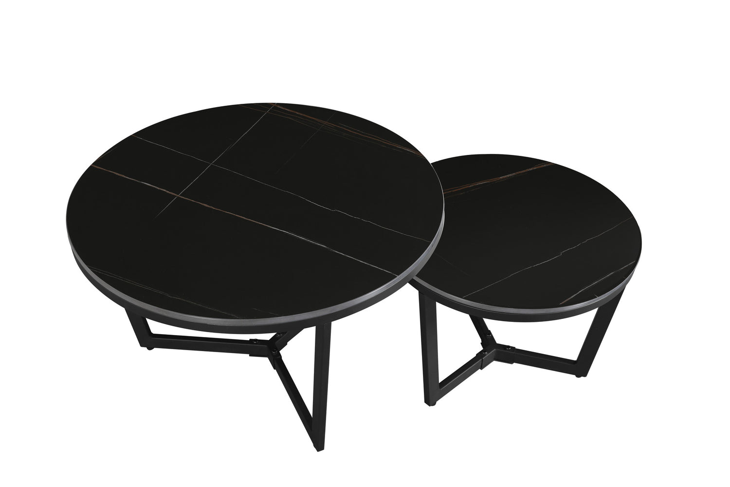 Dimehouse Salontafel set van 2 Brady marmer zwart rond
