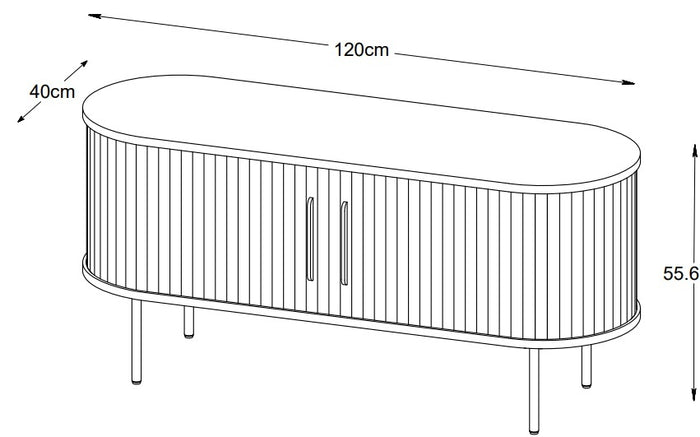 by fonQ Alon Tv-meubel - B 120 cm - Zwart Eiken