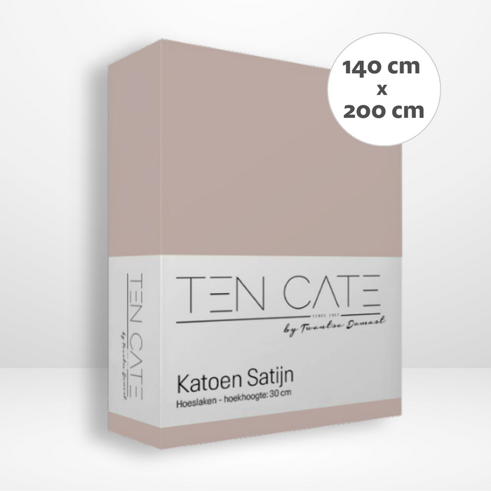 Ten Cate Katoensatijnen Hoeslaken - 140x200 - Roze